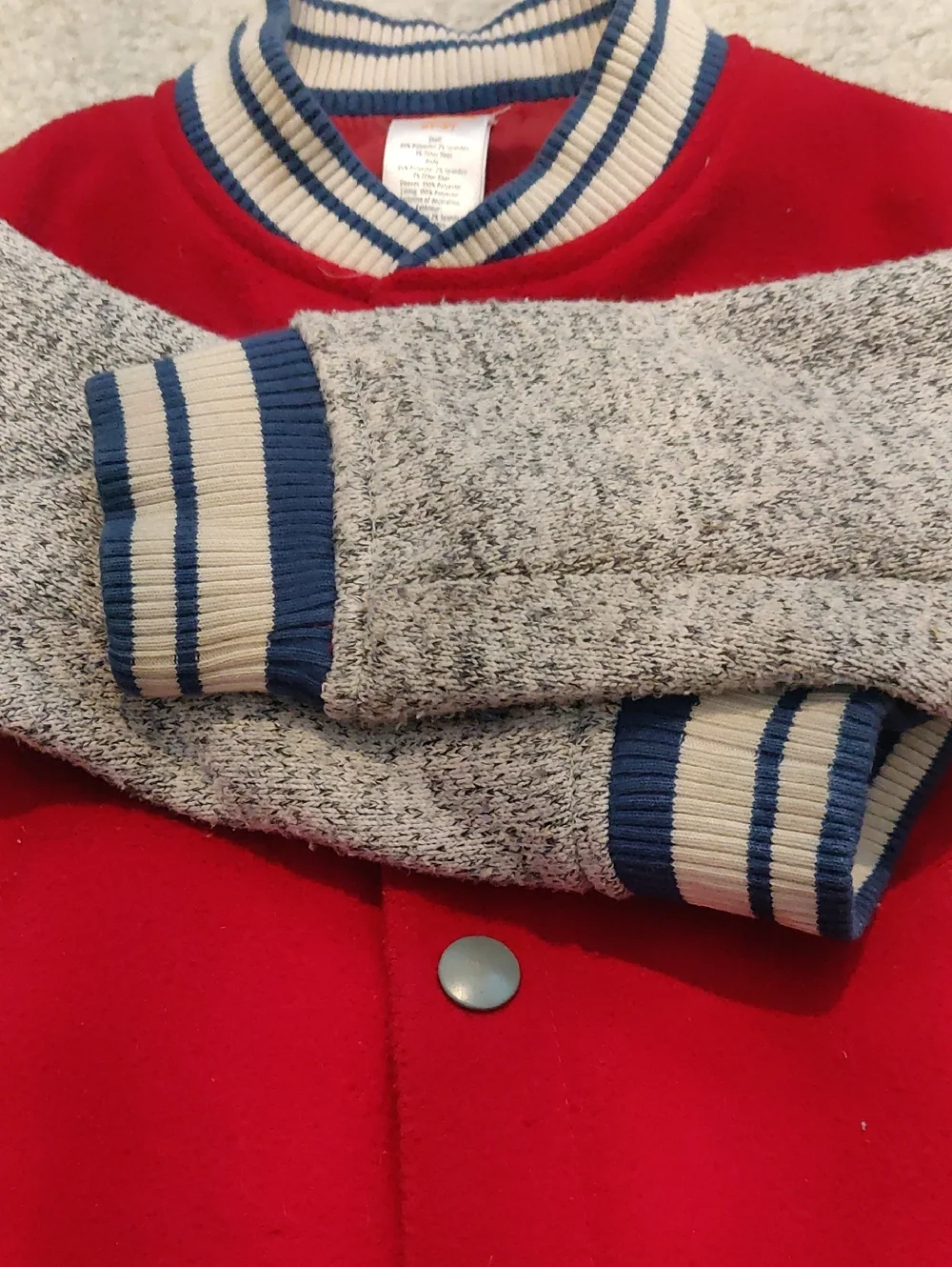 Gymboree Boys 2t-3t Bright Red Kids Varsity Jacket London Patch Y2K Cottagecore
